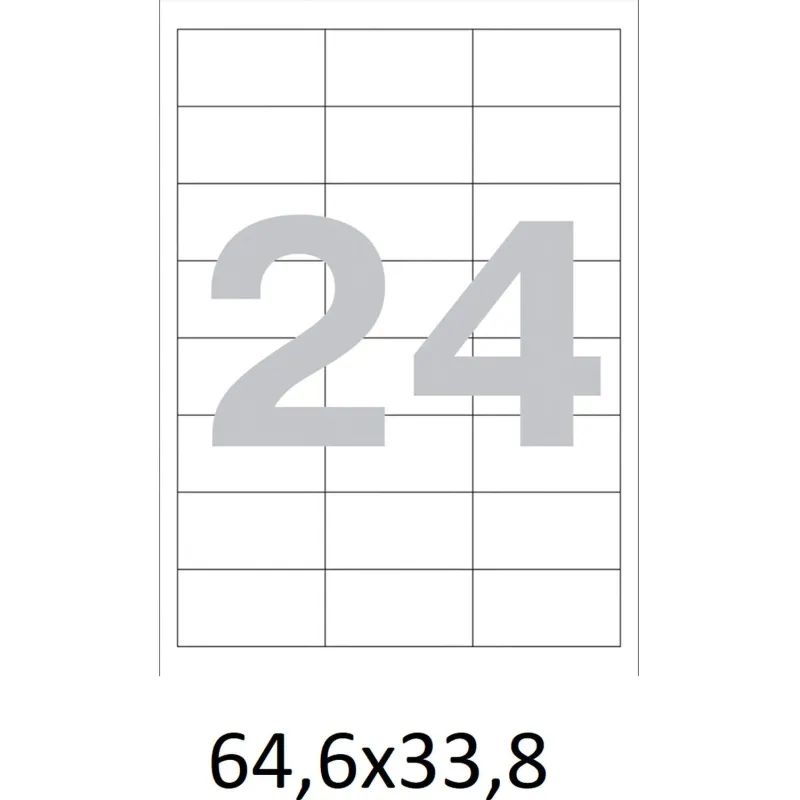 Этикетки самокл. ProMEGA Label BASIC 64,6х33,8 мм /24 шт. на листА4 (100ли