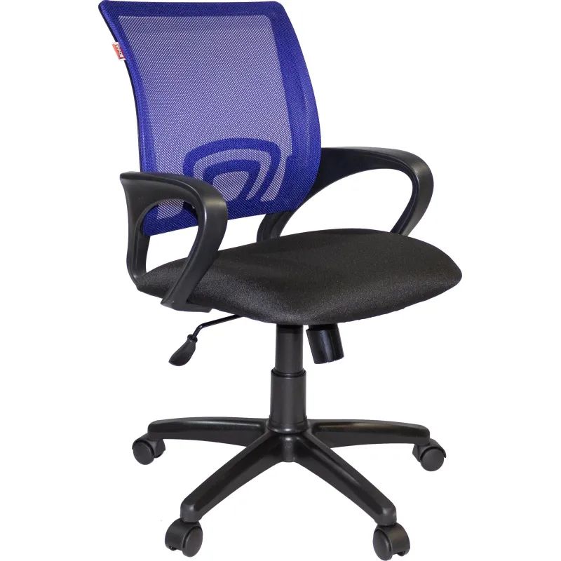 Кресло VT_EChair-304 TC Net ткань черн/сетка синяя, пластик