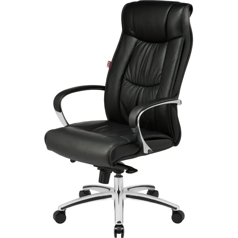 Кресло BN_Fc_Руководителя Echair-534 TL кожа черная, хром
