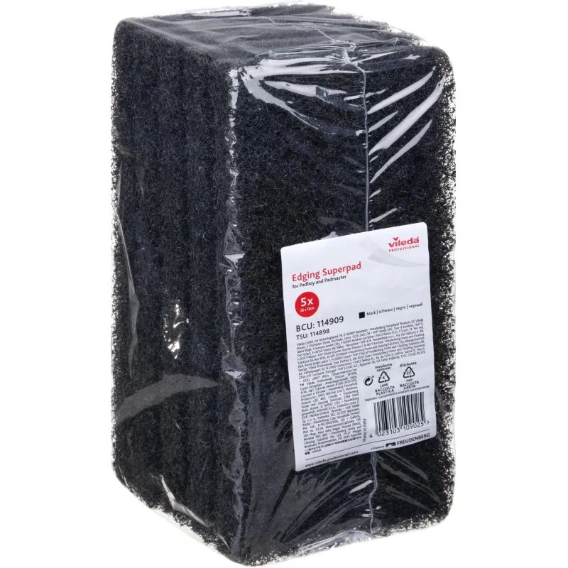 Пад ручной Губка Vileda Ручной Супер-пад 20мм 26х12 черный 114909 5шт/уп