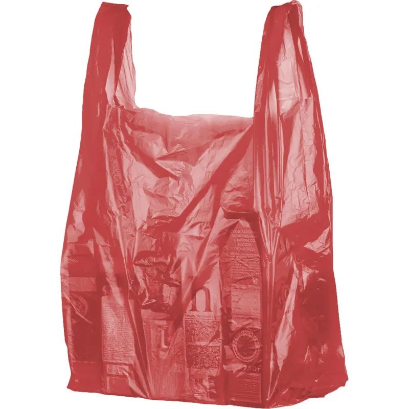 Пакет-майка ПНД 38+20х68 25мкм цветной 100шт./уп.