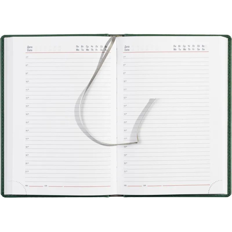 Ежедневник недатированный зелёный,А5,143х210мм,176л,ATTACHE Сиам