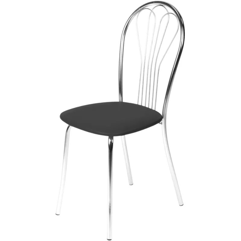 Стул для столовых UP_Версаль каркас хром, к/з черный Z11