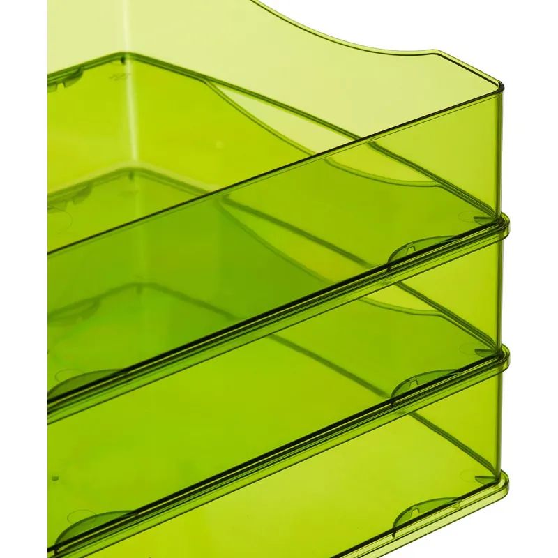 Лоток горизонтальный ATTACHE Яркий Офис 340х250х60 тонированный зеленый