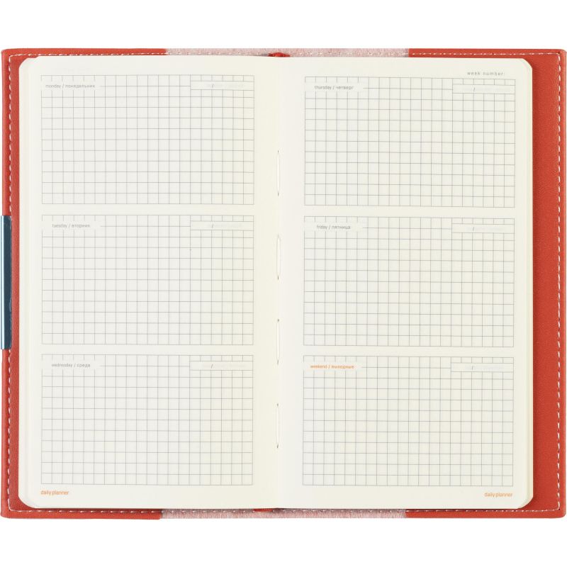 Еженедельник недатированный красный А6  METROPOL, 3-492/02