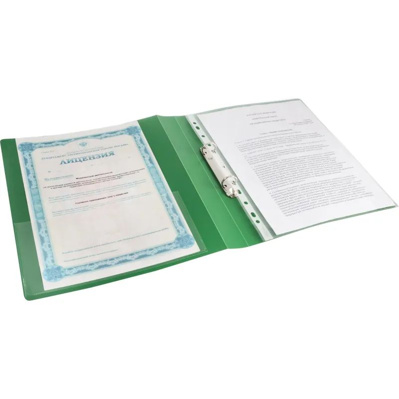 Папка на 2-х кольцах пласт. 25/32мм А4 Attache 07 зеленый