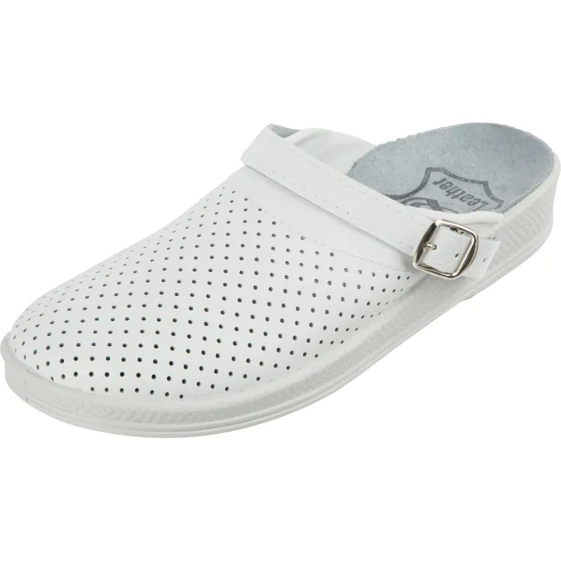 Сабо муж.нат.кожа цв.белый(р.42) (10-12-7)