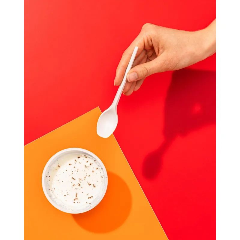 Ложка одноразовая чайная  125мм, белая, КОМУС ПС 100 шт/уп