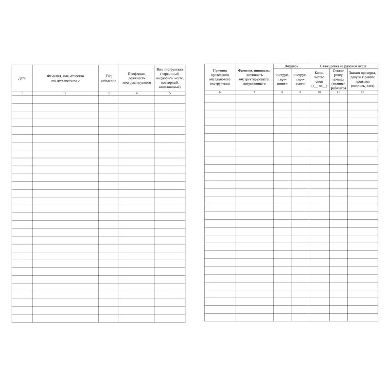 Журнал регистрации инструктажа по технике безопасности КЖ-1564