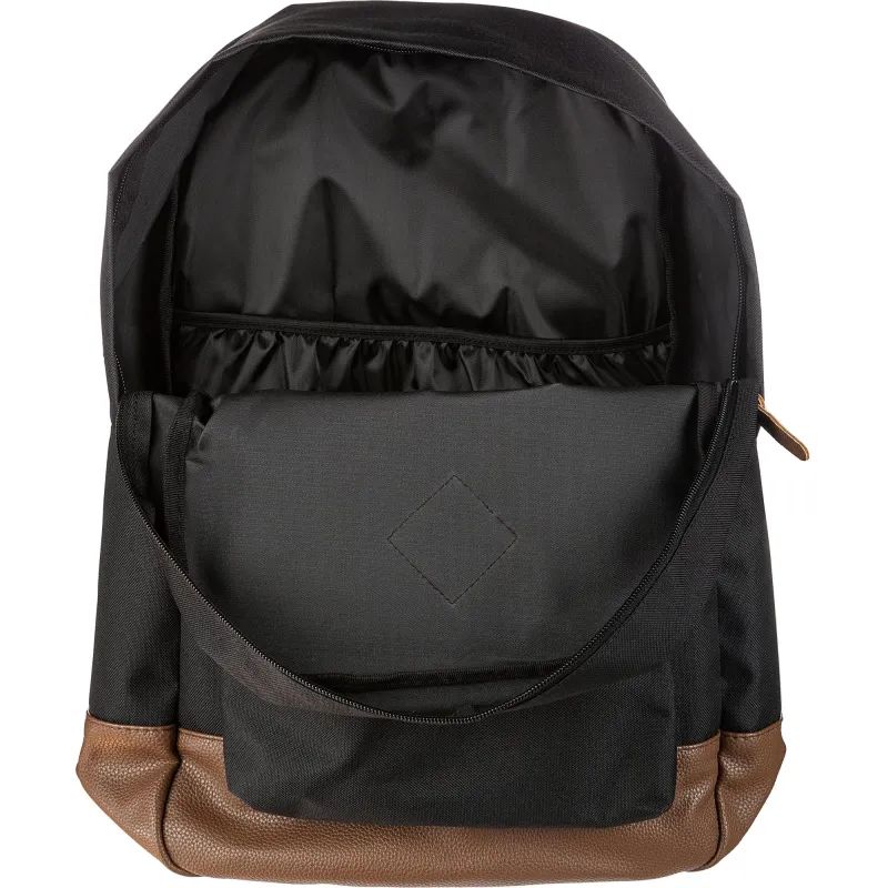 Рюкзак молодежный черный, кож.зам