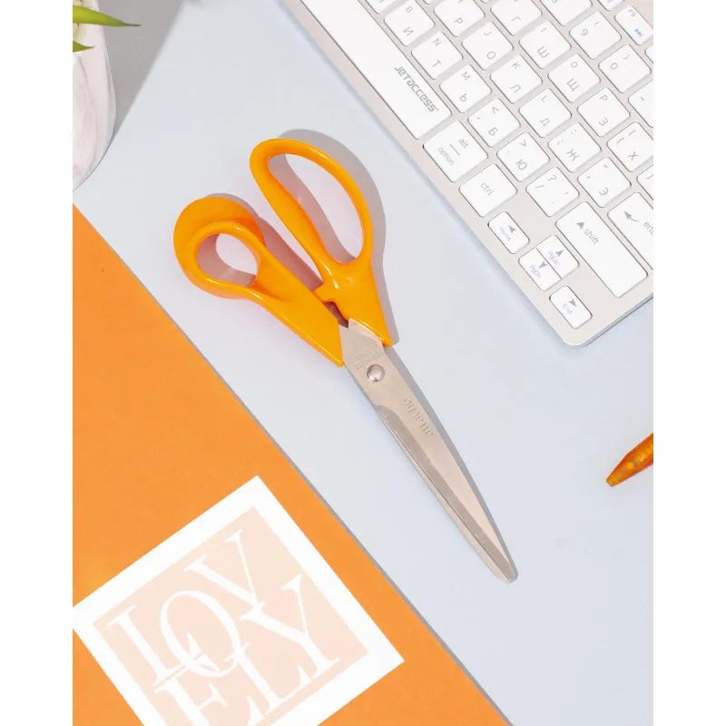 Ножницы 203 мм с пластиковыми оранжевыми эллиптическими ручками