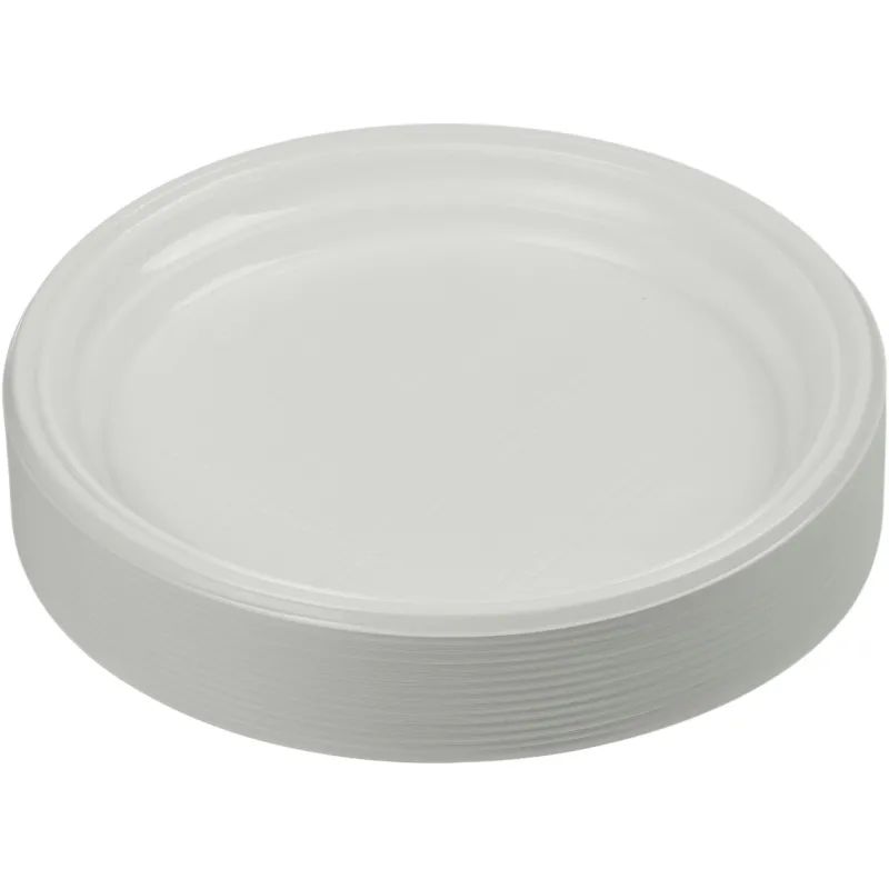 Тарелка одноразовая d-205мм, белая, бюджет, КОМУС ПС 100шт/уп