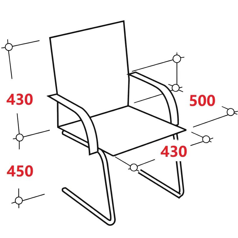 Стул BN_TQ_Стул Echair-805 VP кожзам черный, хром