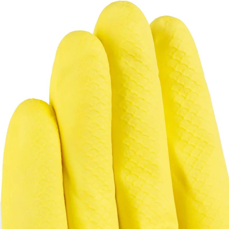 Перчатки резиновые Luscan латекс хлопковое напыление желтые р-р M