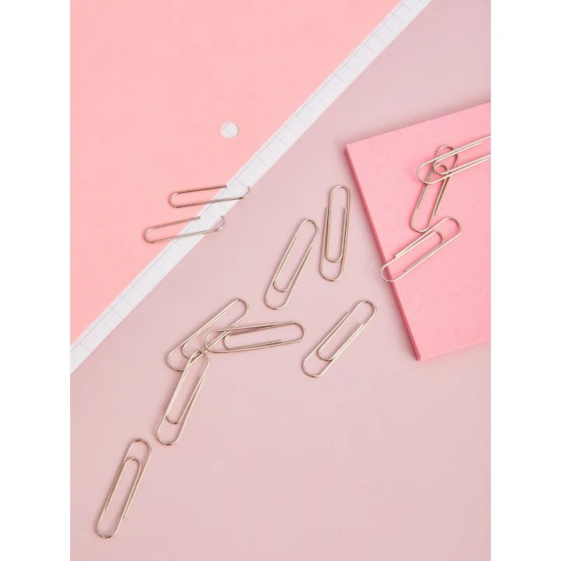 Скрепки КОМУС никелированные, 33 мм, негофрированные, 100 шт/уп