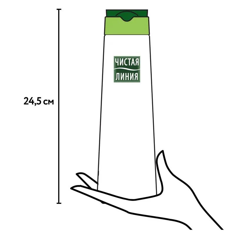 Шампунь ЧИСТАЯ ЛИНИЯ 2в1 Хмель и Репейное масло д/всех типов 400мл