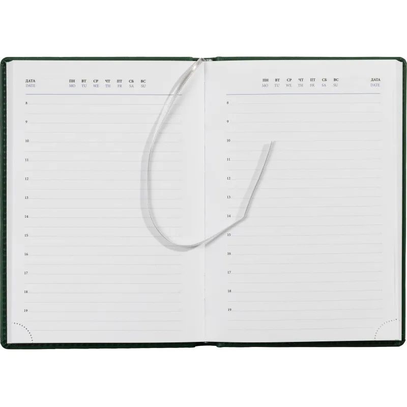 Ежедневник недатированный зеленый,А5,148х218,176л,ATTACHE Вива