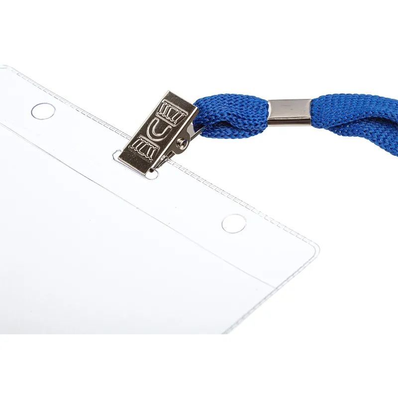 Бейдж 120х87мм металл зажим/тесьма син.(10шт.) 1065ГК-101