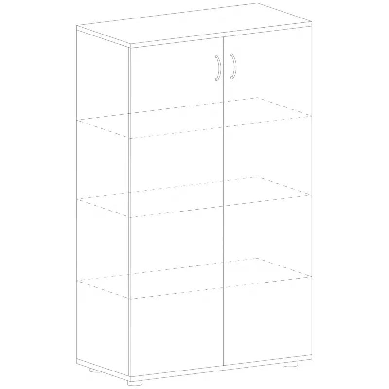 Шкаф IN Рондо закрытый средний Ш-32(2) береза 804х450х1445