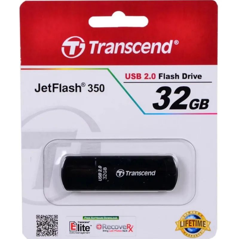 Флеш-память Transcend JetFlash 350, 32Gb, USB 2.0, чер, TS32GJF350