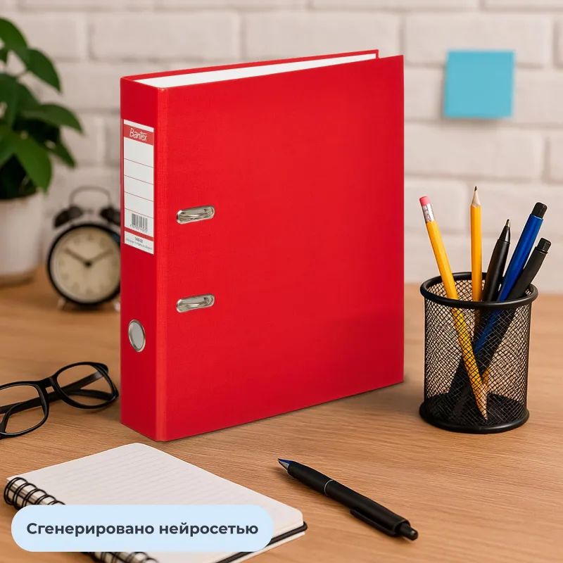 Папка-регистратор ECONOMY,б/мет.уг,70мм,красн,ПБП1,карм.кор