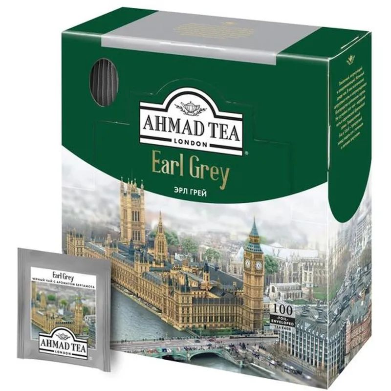 Чай Ahmad Earl grey черный бергамот 100пак/уп 5951-08