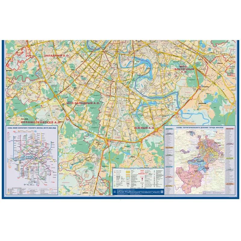 Карта настенная Москва соврем. с каждым домом 1:34тыс., КН123