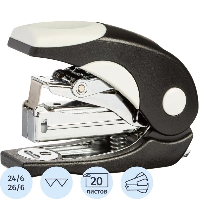 Степлер -мини КОМУС 6116 Light-Force N24/6 до 20л,энергосберег,антист,черн