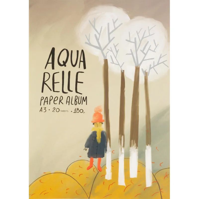 Альбом д/рисов.акварелью Kroyter 20л А3,склейка,тв.подл,бл.180г.Друзья00078