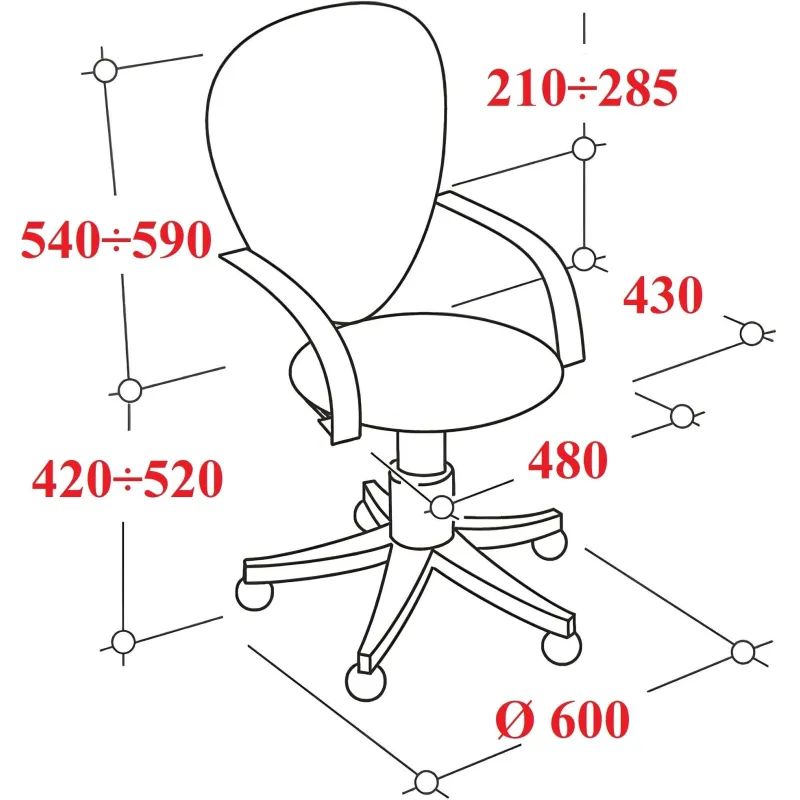 Кресло VT_EChair-318 AL ткань серая, пластик