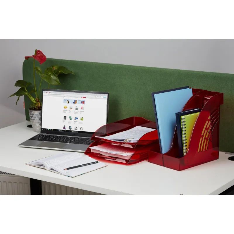 Лоток горизонтальный ATTACHE Яркий Офис 340х250х60 тонированный красный