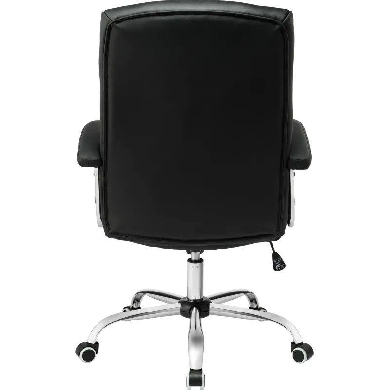Кресло BN_Dt_EChair-550 TR рец.кожа черная, хром