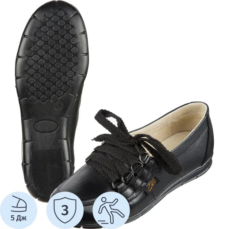 Полуботинки Танго жен.на шнурках, цв.черн.(4504л)(р.38)