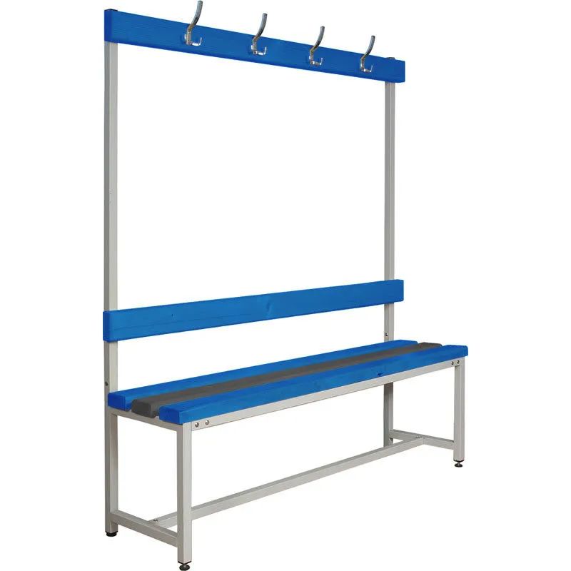 Скамья К_СКП-1В-1500 со спинк и веш,пластик, 1500х390х1670