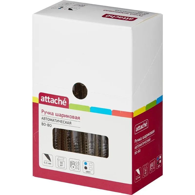 Ручка шариковая автомат. Attache Bo-bo 0,5мм автомат.черный Россия