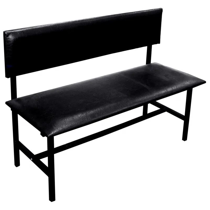 Банкетка UD_со спинкой Берта+ БМ-6 1800 карк. черн к/з-