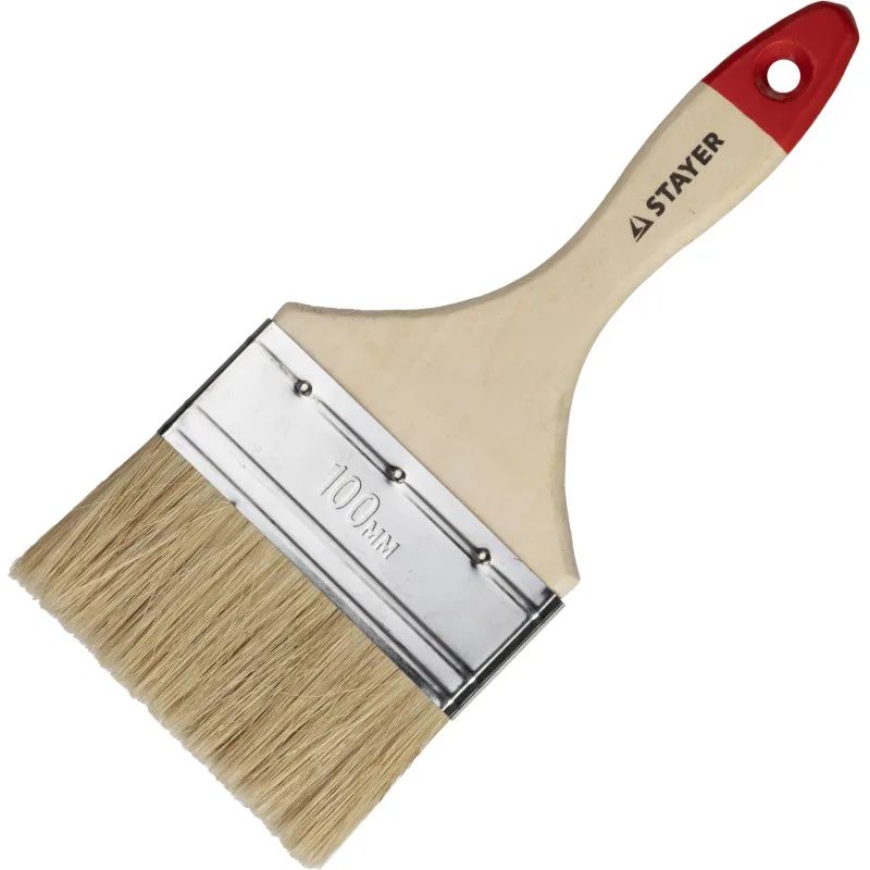 Кисть плоская 4&quot;/100 мм, натур.щетина STAYER 0101-100