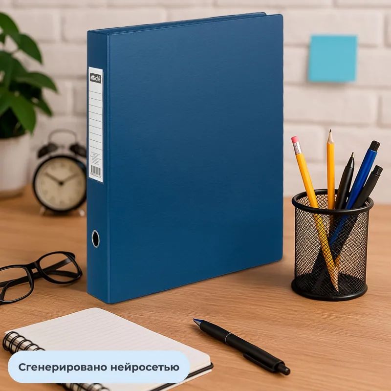 Папка-регистратор Attache_A3_верт.80мм синий, ПБП2,карм.кор