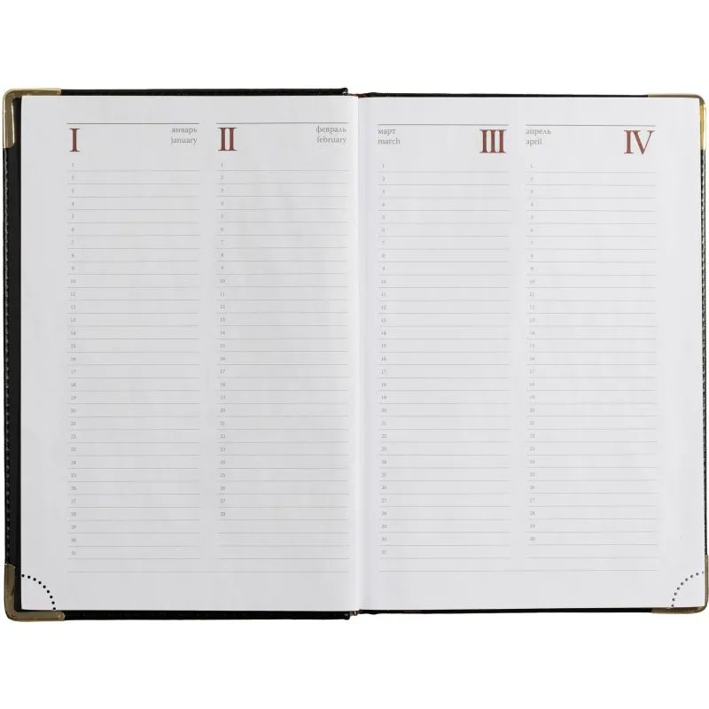 Ежедневник полудатированный А5+, 208л, BOSS черный 3-404/267