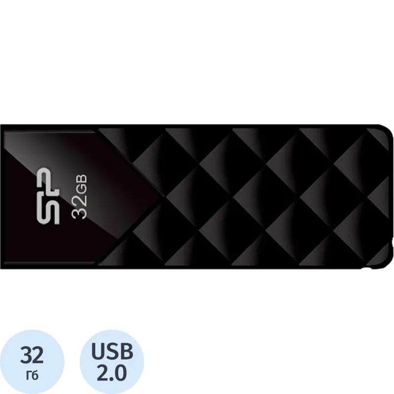 Флеш-память Silicon Power Ultima U03, 32Gb, USB 2.0, чер, SP032GBUF2U03V1K