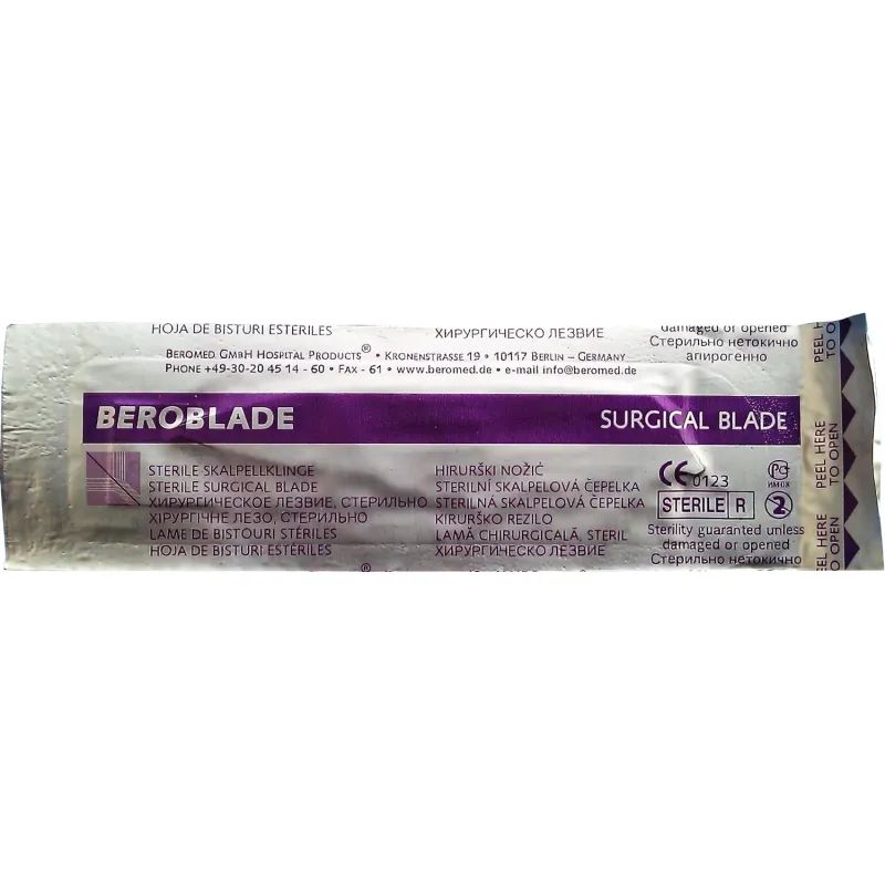 Лезвие для скальпеля стер.из в/углерод. стали р-12 Beroblade 100шт/уп