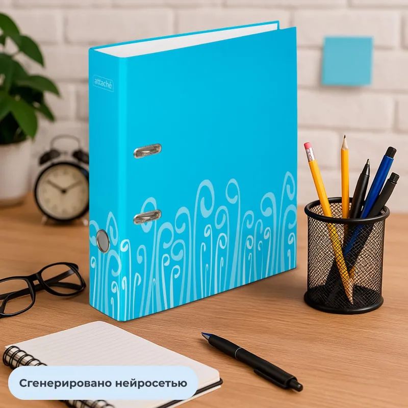Папка-регистратор Attache Fantasy 75мм ламин.картон голубой, бум/лам.карт