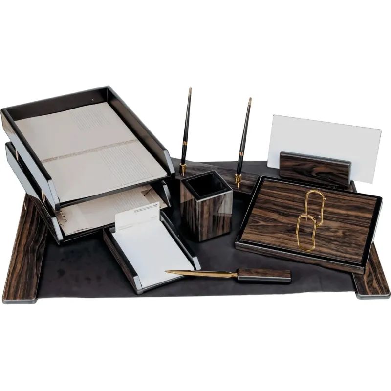 Набор настольный MDF 8FE-1A на 8 предметов, ламинат, черное дерево