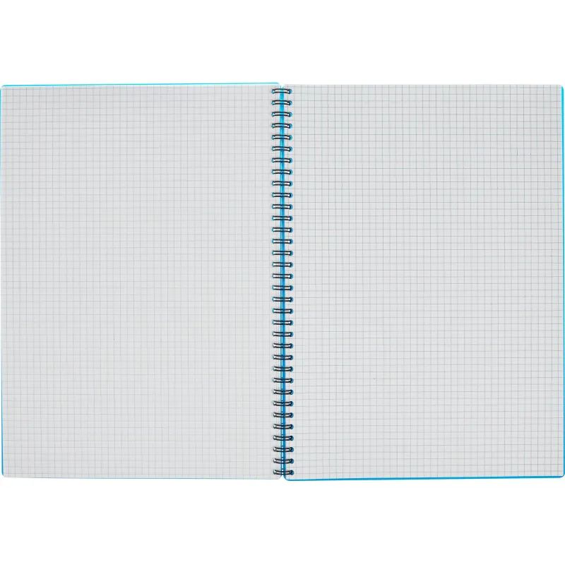 Тетрадь общая Attache 96л клетка А4 спираль, обложка Plastic, синяя