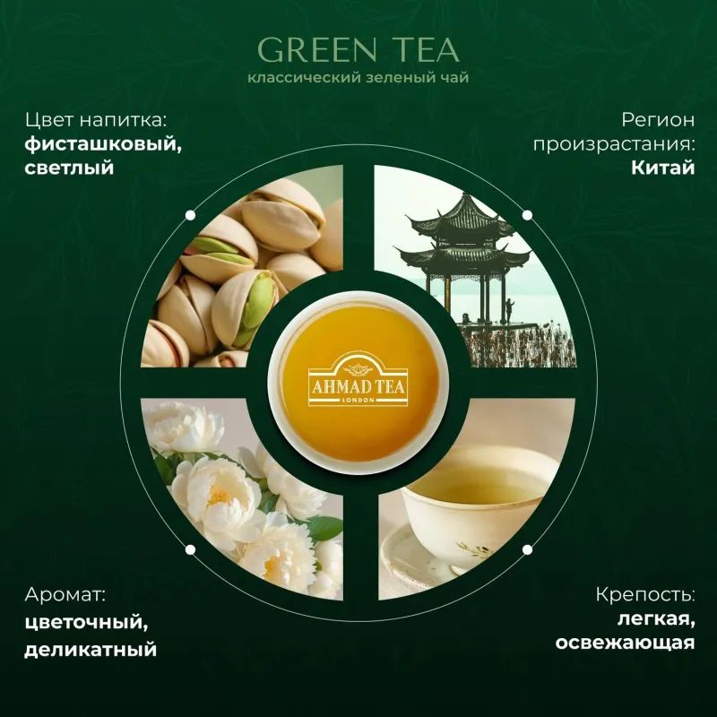 Чай Ahmad Green Tea зеленый 100пак/уп 478