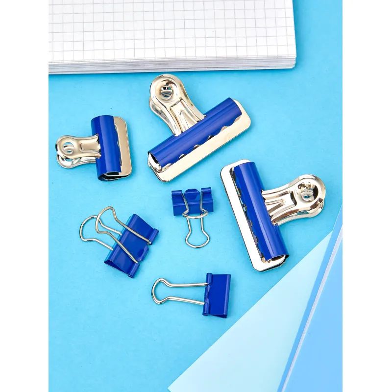 Зажимы для бумаг 19мм 48шт./уп. Комус цветные, в пласт. боксе