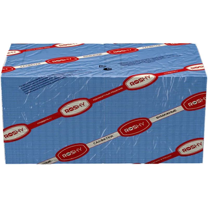 Салфетки бумажные 2 сл. 24х24 синие 250 шт./уп