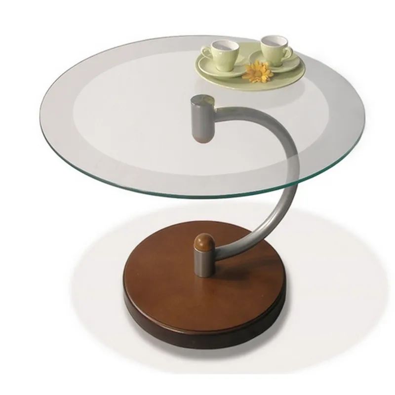 Стол журнальный ME_Дуэт 13Н средне-коричневый, стекло прозрачное