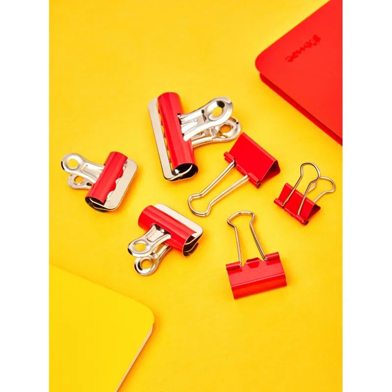 Зажимы для бумаг 19мм 12шт./уп. Комус цветные, картон