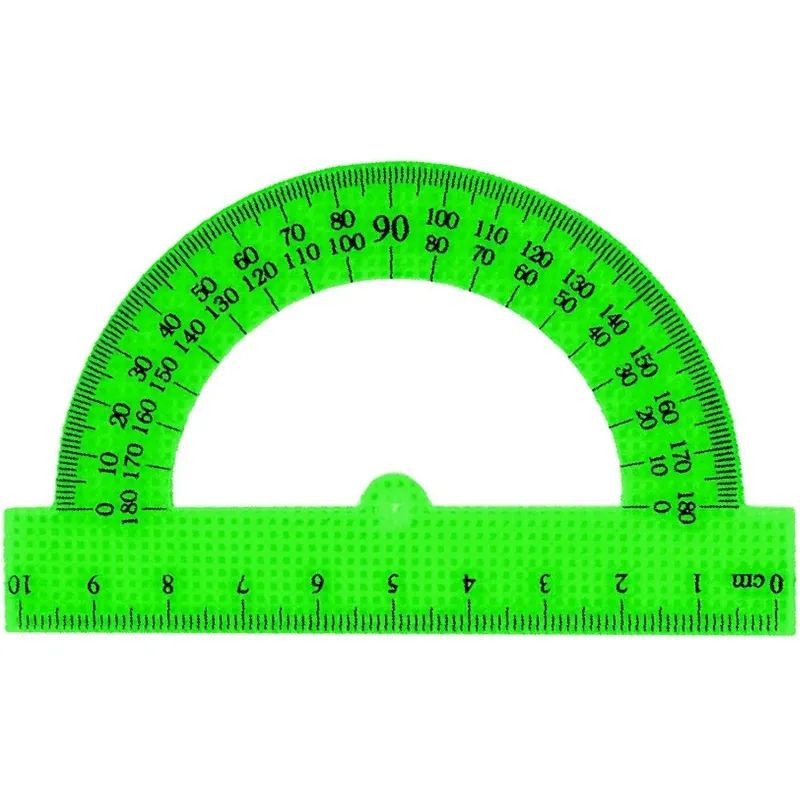 Набор средний: линейка 20см, угольники 16см и 10см, трансп-р 10см,цветасс.